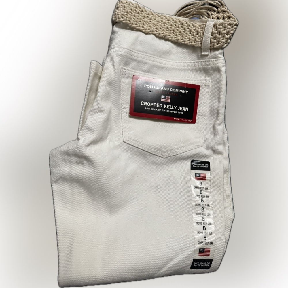 Ralph Lauren POLO JEANS Company cropped white KELLY Jean NWT